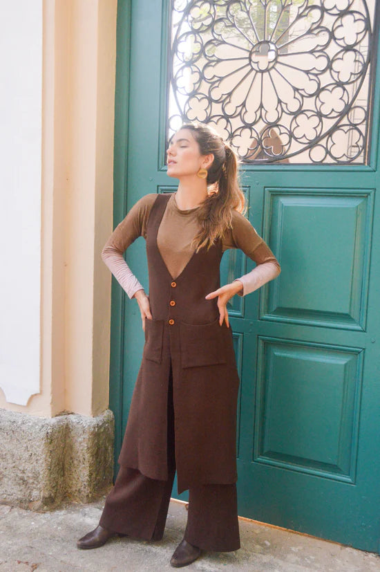 Long vest tricot