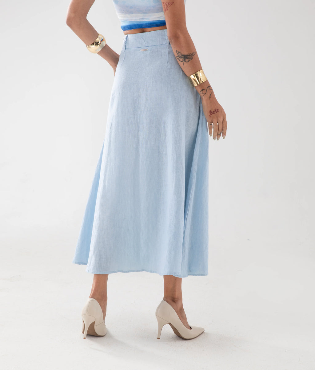 Long Skirt HIGH TIDE Pure Linen - Blue