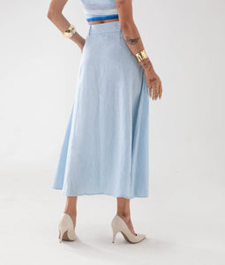 Long Skirt HIGH TIDE Pure Linen - Blue