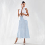 Long Skirt HIGH TIDE Pure Linen - Blue