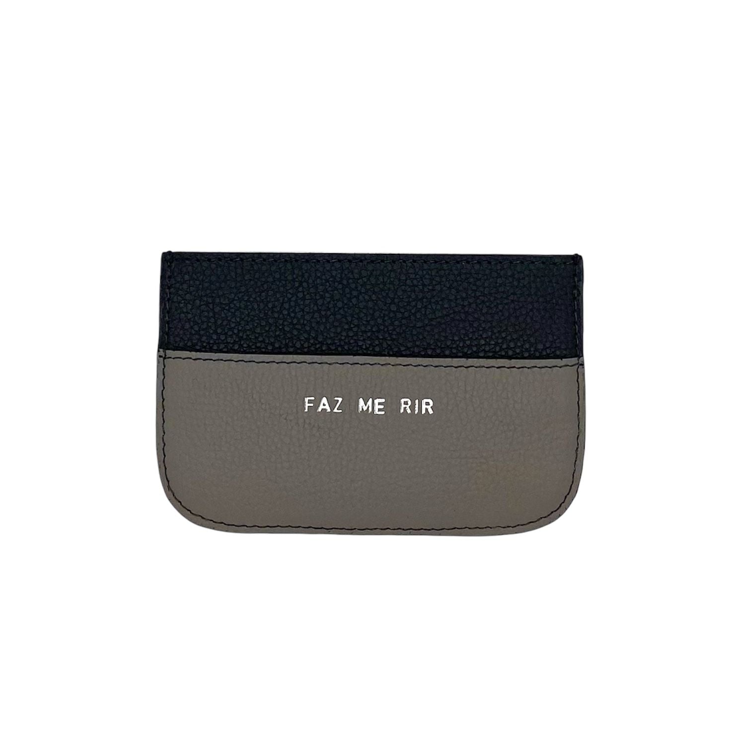Leather card holder MAKE ME LAUGH