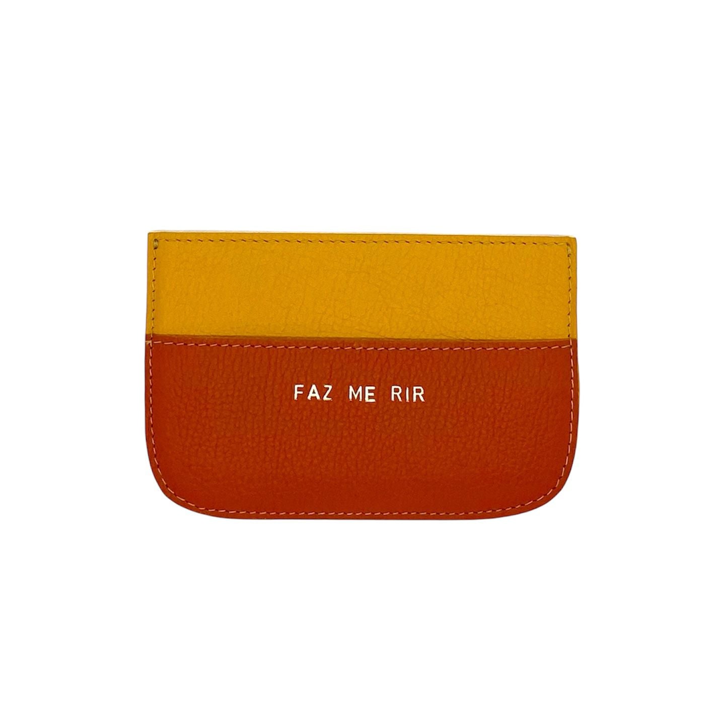 Leather card holder MAKE ME LAUGH