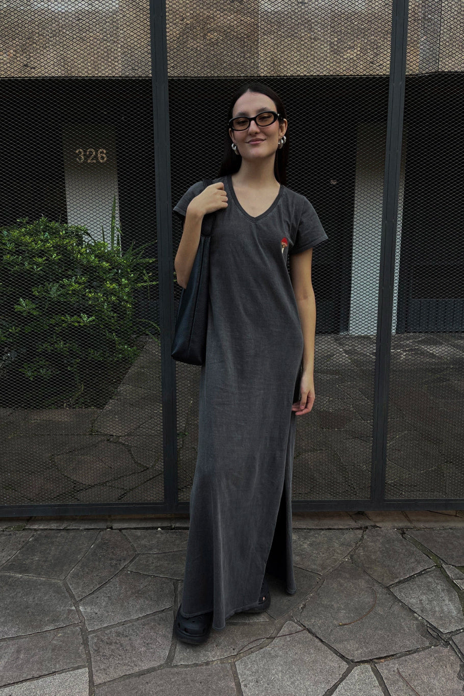 Faded Mushroom Cotton Dress