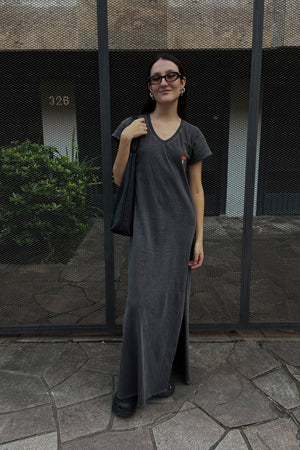 Faded Mushroom Cotton Dress
