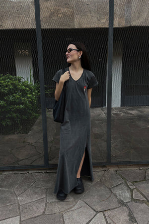 Faded Mushroom Cotton Dress