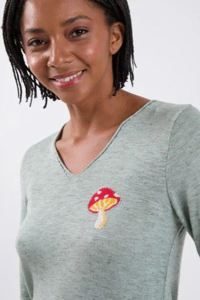 Green Mushroom Sweater - KOPLIN SHOP