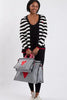 Black and Off White Stripe Cardigan - KOPLIN SHOP