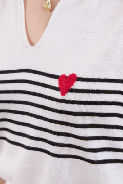 Off-white Striped Knit Polo