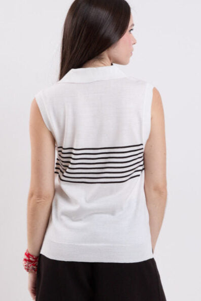 Off-white Striped Knit Polo