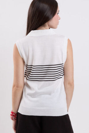 Off-white Striped Knit Polo