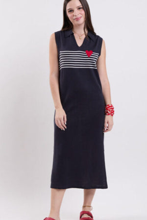 Navy Blue Polo Tricot Dress