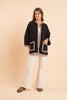 Black embroider manteau