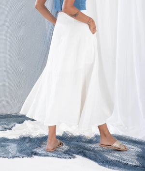 Long Skirt HIGH TIDE Pure Linen - White