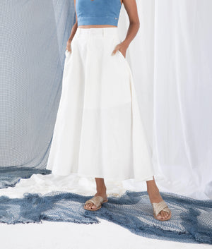 Long Skirt HIGH TIDE Pure Linen - White