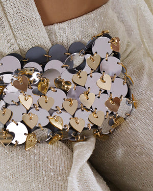 Mini heart Martini golden and silver