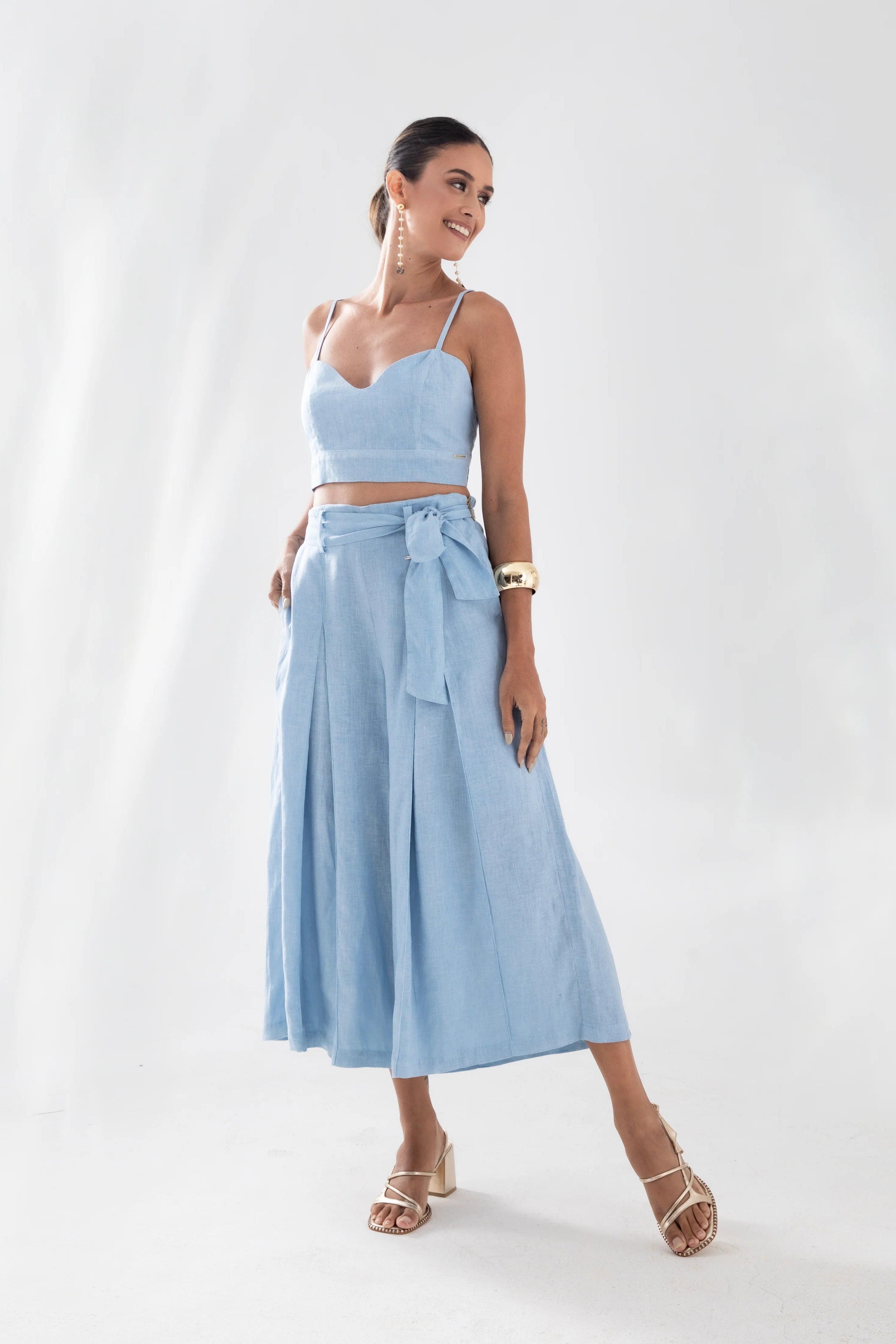 CAIS Top Pure Linen - Blue