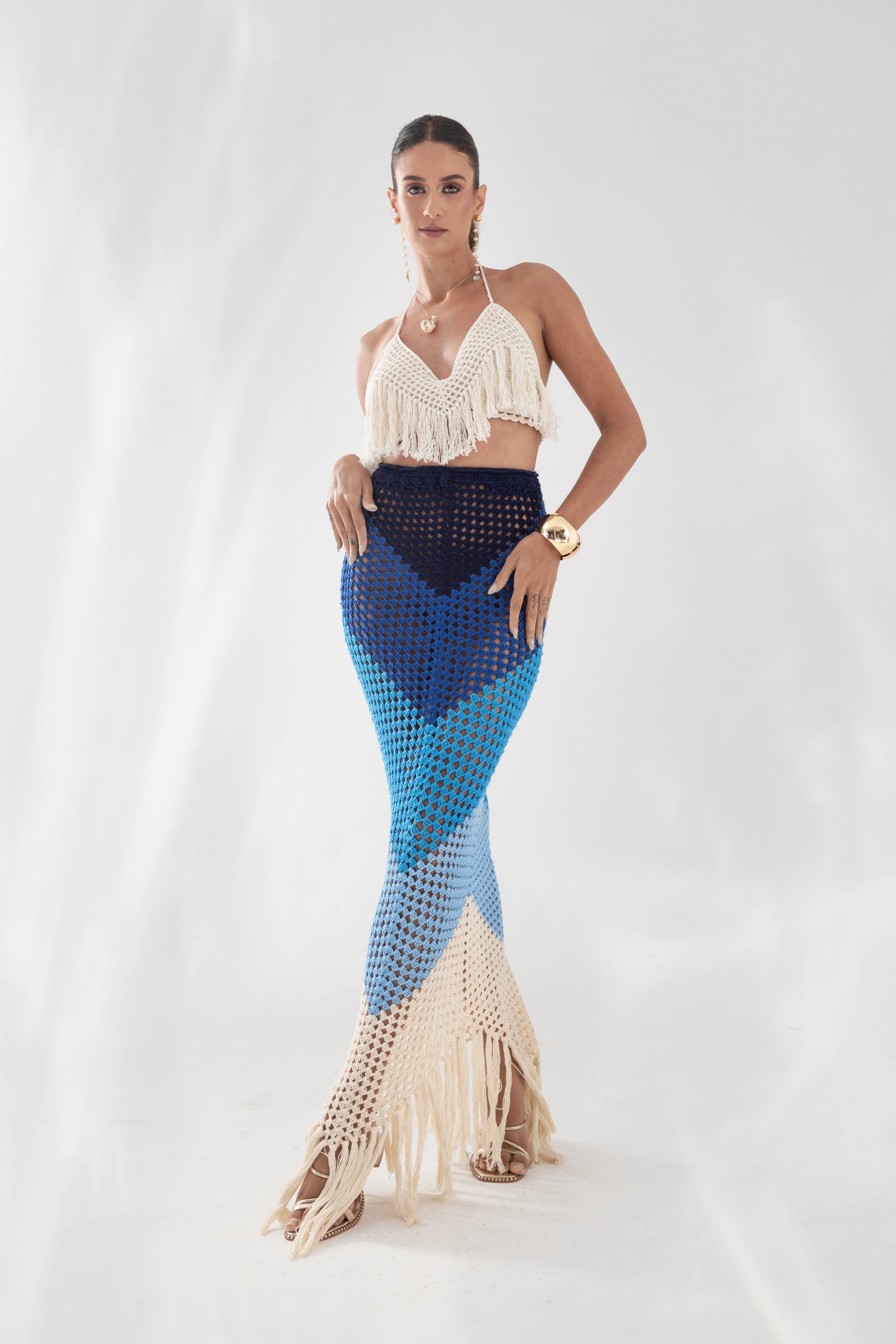 LUZIR Crochet Top with Fringe