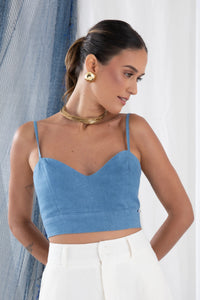 CAIS Top Pure Linen - Blue