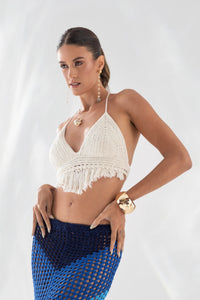 LUZIR Crochet Top with Fringe