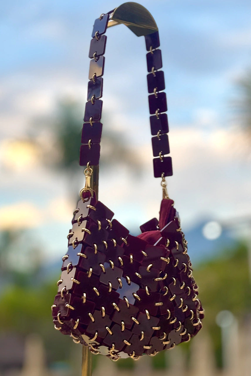 Squared Bordeaux Bag